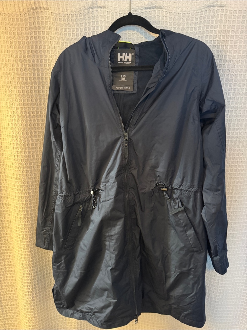 Helly Hansen Navy Waterproof Hooded Rain Coat